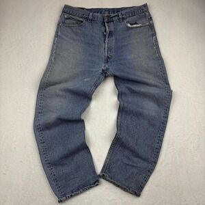 Vintage Levis 501 Mens 38x30 Light Distressed  Denim Jeans USA Made Loose
 Fit